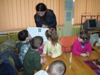 Lutowe witowanie-spotkanie z przedszkolakami.